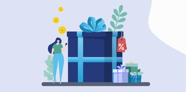 illustration shopper and presents